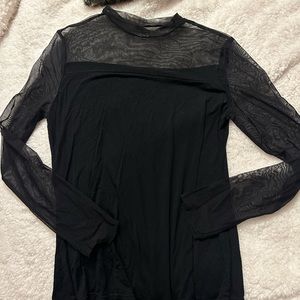 Half sheer black top